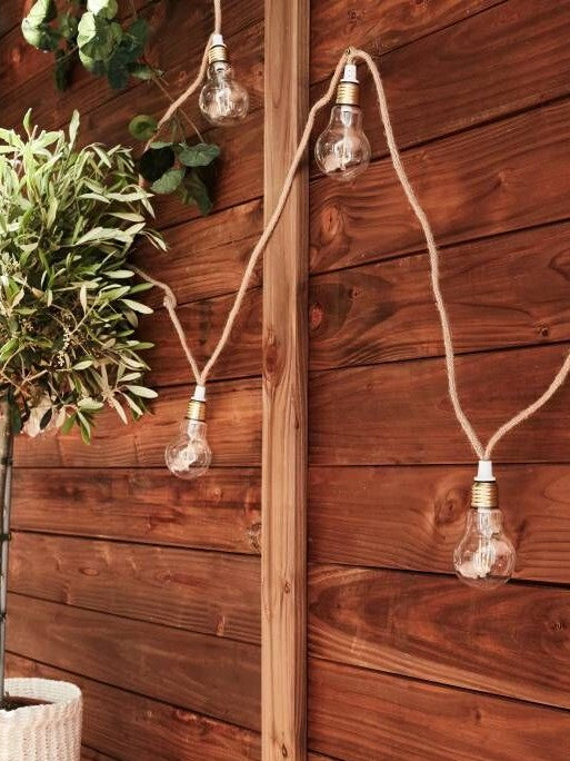FULGOR-10L double filament warm white string lights, IP44